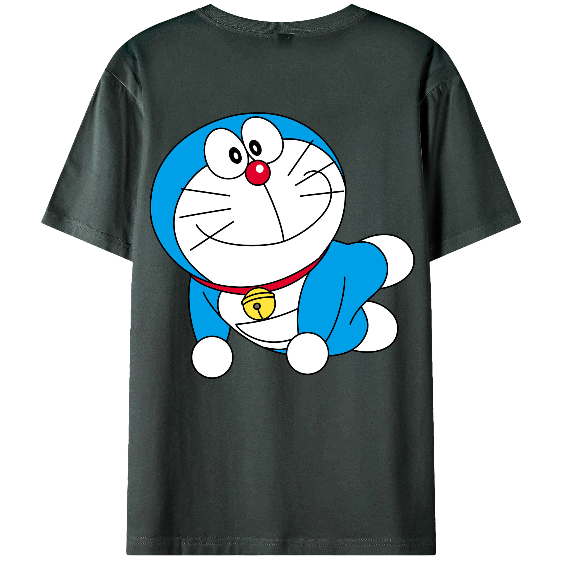 （画像用） ドラえもん Doraemon 綿100％ メンズ半袖Tシャツ（バックプリント） 通気性